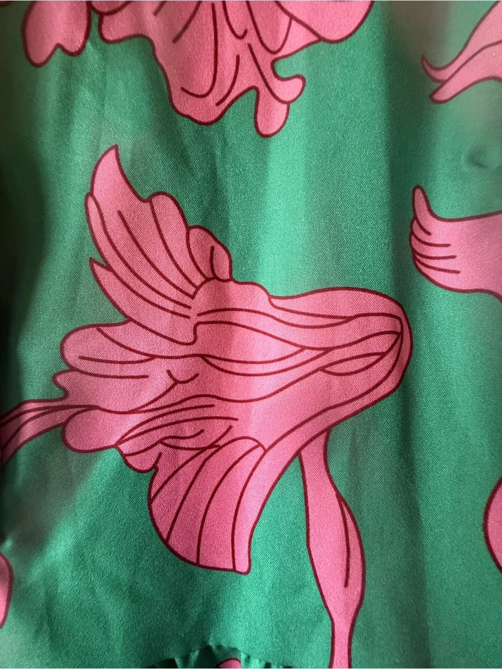 Woman's SHEIN Green Sleeveless Dress with Pink Floral Print large